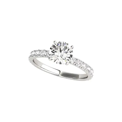 Sterling Silver Solitaire Diamond Ring